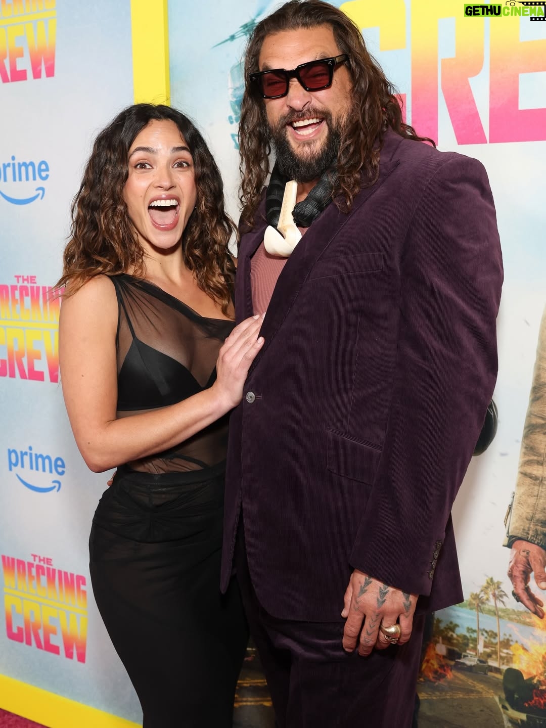 Adria Arjona - 258.5K Likes - NYC! The Wrecking Crew premiere with mi amor @adriaarjona 
Mahalo to New York, the cast, crew, and producers.
@primemovies streaming January 28.
Aloha, J 🤙🏽