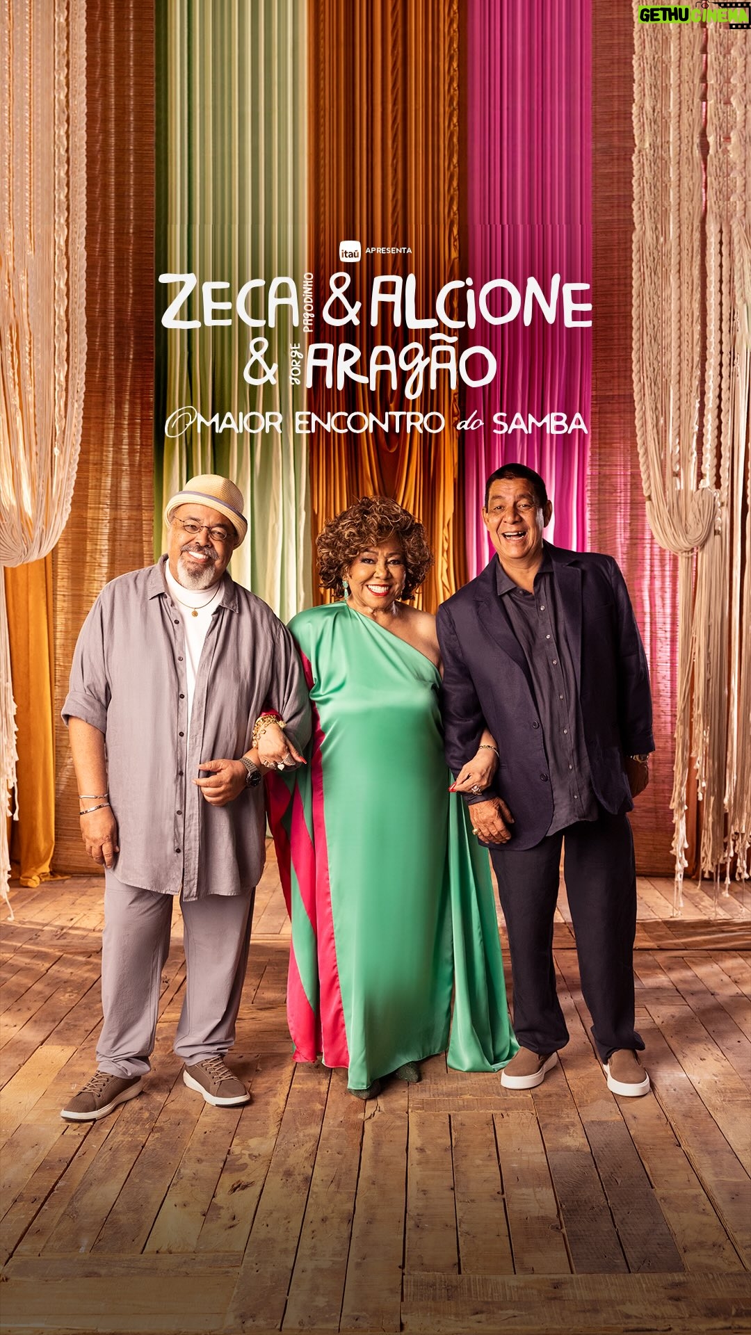 Alcione - 46.4K Likes - O samba é o Brasil traduzido em ritmo. E nada melhor do que o encontro de três dos maiores representantes do gênero para celebrar o que temos de melhor: a música e o público brasileiro.

@itau apresenta: @zecapagodinho, @alcioneamarrom e @jorgearagaodacruz, em O Maior Encontro do Samba. Pela primeira vez, os três artistas sairão juntos em uma turnê que já nasce histórica. 

E, como tudo o que é bom pode melhorar, a tour receberá convidados especiais em todas as cidades por onde passar!  Ainda terá o show de abertura de @arlindinhocantaarlindo. Este é o reencontro do Brasil com sua própria batida do coração. Agora, só falta você chegar!

📍06/06 - Rio de Janeiro - Maracanã - Com Martinho da VIla
⁠📍20/06 - São Paulo - Allianz Parque - Com Martinho da VIla
📍19/09 - Brasília - Arena BRB Mané Garrincha - Com Seu Jorge
📍07/11 - Curitiba - Ligga Arena - Com Martinho da Vila e Alexandre Pires
📍14/11 - Porto Alegre - Estádio Beira Rio - Com Péricles
📍28/11 - Belo Horizonte - Estádio Mineirão - Em Breve
📍19/12 - Salvador - Casa de Apostas Arena Fonte Nova - Com Martinho da Vila

Clientes @itau contam com pré-venda exclusiva, 15% de desconto e parcelamento em até 3x sem juros. Consulte termos e condições em eventim.com.br. 

🎟️ Pré-venda para clientes @itau já está aberta.
🎟️ A venda geral abre em 11/02, a partir do meio-dia.

⚠️ Cuidado com sites falsos! O site oficial de vendas é @eventimbrasil