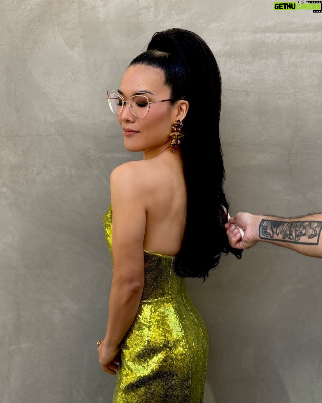 Ali Wong - 34K Likes - 🙏 @grammys for the nomination 💚

Makeup @anthonyhnguyenmakeup 
Hair @claytonhawkins 
Styling @taraswennen 
Lewk @viviennewestwood @brandonblackwoodnyc @nicoleromanonyc @hanut101