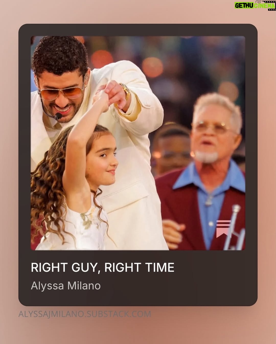 Alyssa Milano - 42.3K Likes - Almost a week later and I’m still thinking of this beautiful man and this performance. This week on substack, I write about Bad Bunny. Spoiler alert: I AM OBSESSED. Link in bio.