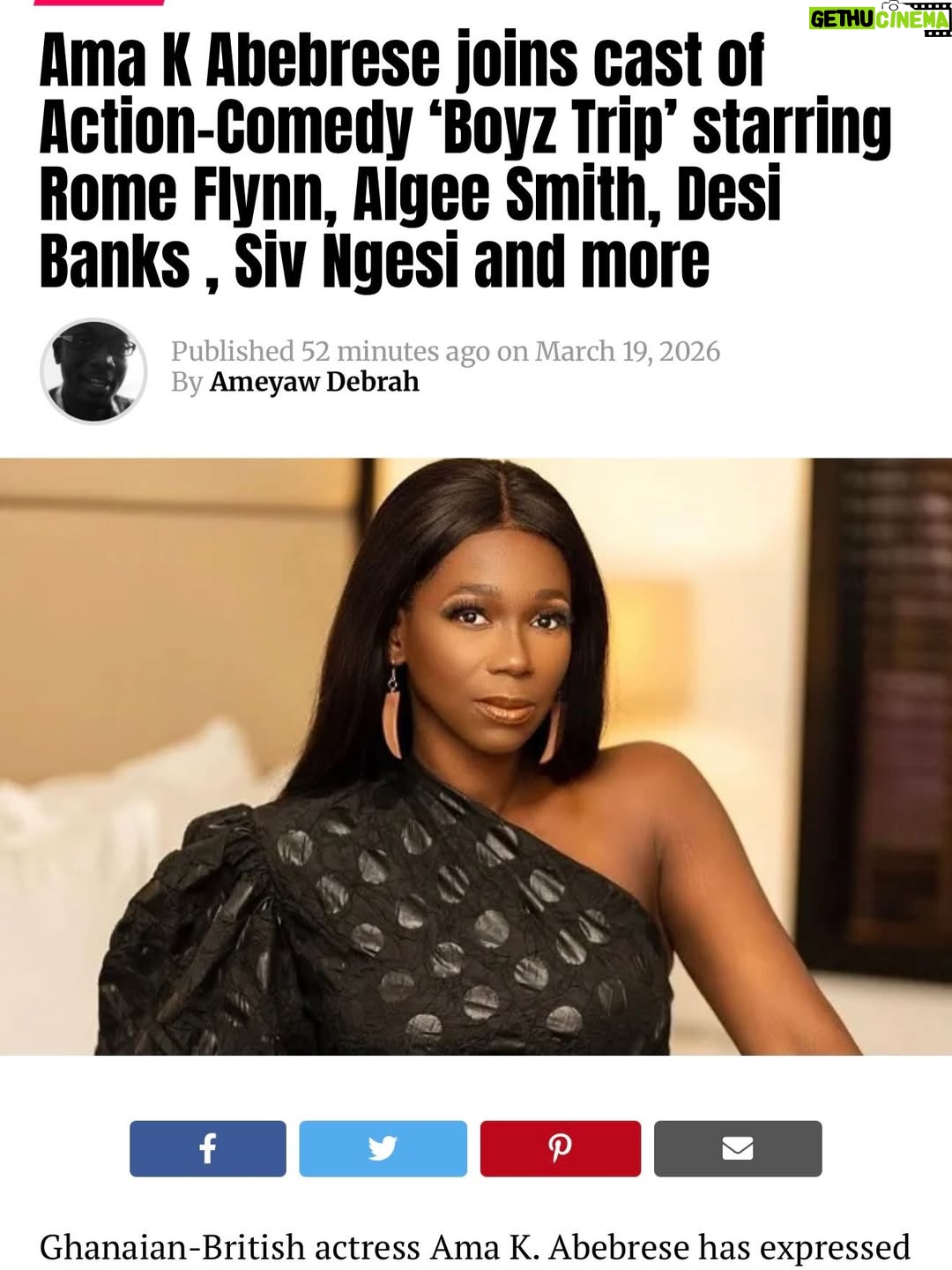 Ama K. Abebrese - 455 Likes - We’re glad to have @ama_k_abebrese as a part of our amazing international cast for @boyztripmovie - Shout out to Ameyaw Debrah for the feature.  Stay Tuned!