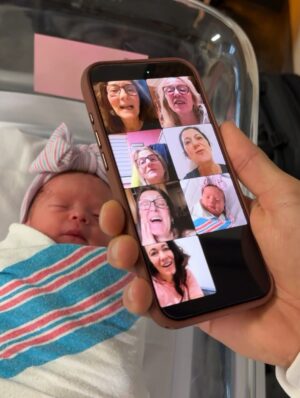Amanda Cerny Instagram - We are over the moon to officially introduce you to Klaus and Annabelle 🩷💙💐 - love always, Mama and Papa 🥰😍🎉