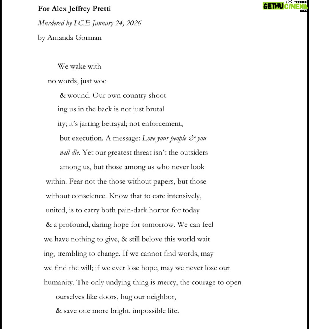 Amanda Gorman - 326.3K Likes - Verse structure inspired by the shape of Minneapolis