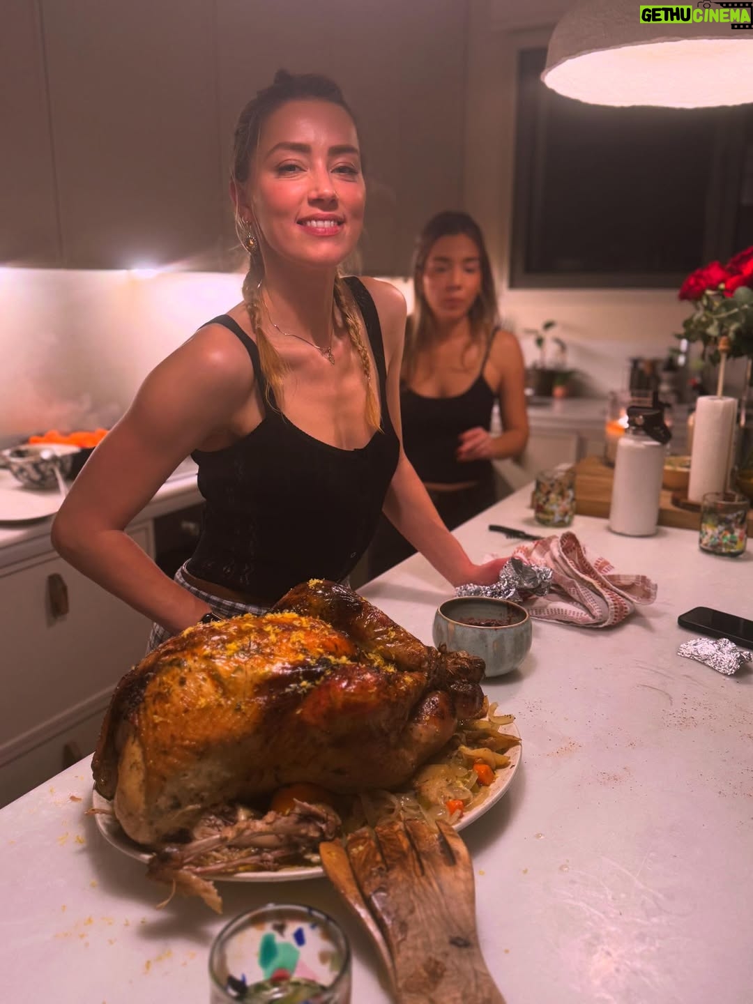 Amber Heard - 274.3K Likes - Thanksgiving cheers over the years. A look back at all the full hearts and plates I’ve shared . Hoping you are well topped up on both this year