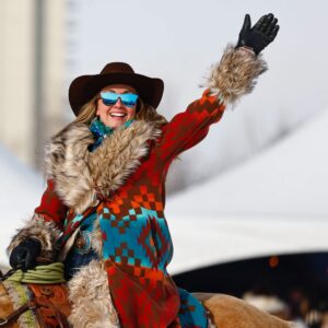 Amber Marshall Instagram - 🐎 ⛷️Enjoyed the heck out of SkijorDue Calgary!!! 

It was great to hang out with some old friends and make some new ones. Come check out more fun today! 

📸 billiejphoto 
🎤 @filipemasetti 
🧥 @marshallscountrystore 

#Skijor #SkijorDue2026 #SkijorCanada #SkijorStyle #Calgary @SkijorCanada