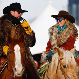 Amber Marshall Instagram - 🐎 ⛷️Enjoyed the heck out of SkijorDue Calgary!!! 

It was great to hang out with some old friends and make some new ones. Come check out more fun today! 

📸 billiejphoto 
🎤 @filipemasetti 
🧥 @marshallscountrystore 

#Skijor #SkijorDue2026 #SkijorCanada #SkijorStyle #Calgary @SkijorCanada