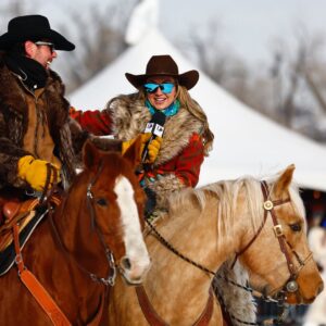 Amber Marshall Instagram - 🐎 ⛷️Enjoyed the heck out of SkijorDue Calgary!!! 

It was great to hang out with some old friends and make some new ones. Come check out more fun today! 

📸 billiejphoto 
🎤 @filipemasetti 
🧥 @marshallscountrystore 

#Skijor #SkijorDue2026 #SkijorCanada #SkijorStyle #Calgary @SkijorCanada