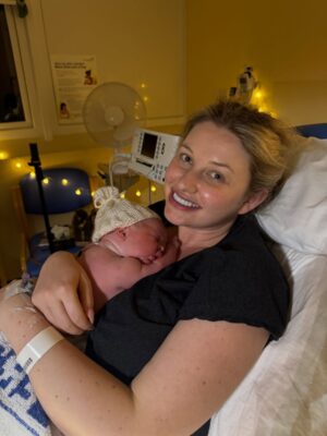 Amy Hart Instagram - Another Beautiful Boy To Love 💙 

He is just gorgeous and we are so in love already! Fortunately, our day walking around the farm may have brought him early, as at 8lbs 6, not sure three more weeks were needed 🫣😂. Stanley is completely besotted with his little brother and can’t wait for him to join his Basketball team🥹So much to catch you all up on, as always it’s never drama free! Sam, Amy, Stanley and……NoNameYet xxx