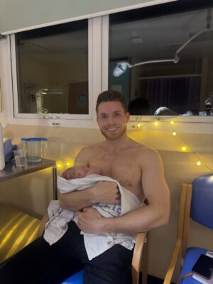 Amy Hart Instagram - Another Beautiful Boy To Love 💙 

He is just gorgeous and we are so in love already! Fortunately, our day walking around the farm may have brought him early, as at 8lbs 6, not sure three more weeks were needed 🫣😂. Stanley is completely besotted with his little brother and can’t wait for him to join his Basketball team🥹So much to catch you all up on, as always it’s never drama free! Sam, Amy, Stanley and……NoNameYet xxx
