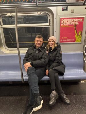Amy Huberman Instagram - A scattering of mini momes from a special few days in NYC with Bruce Spring Street (aka Bodicles) and his Mum and Dad 💕
Catching up with our pals where I randomly yet impressively appeared to levitate on a bench. Made my Broadway debut (ahem, as a punter) and have been singing Hamilton songs ever since.
Which I must say my kids, husband, random people, passing dogs, people trying to get on with their own lives in the supermarket seem to be really enjoying. I’ll take it as a thumbs up to keep going 👍 😲 🎶
Bravo to @leveaudor and Bruce’s involvement in this gorgeous restaurant. It’s so beautiful and steeped in good oul NYC history. Although devo Brian’s involvement has not led him to be able to produce crêpes Suzette like this for me at mealtimes. Shall report to management.
Also got to try out a new high octane sport called Snowball Fights With The In-laws. It was utterly lawless and I demand a rematch. 🤼 ❄️ 💪
And yes I’ve put in Sex and The City theme tune which is weird in a post with my in-laws but I have to run and get my kid now so it is what it is I don’t what to say on that and it’s quicker than picking another song.