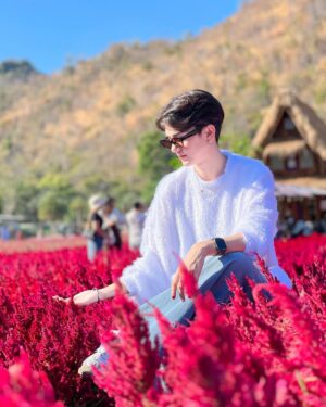 An Ji Instagram - •colorful flowers•~🦋🤍🌷✨🌈