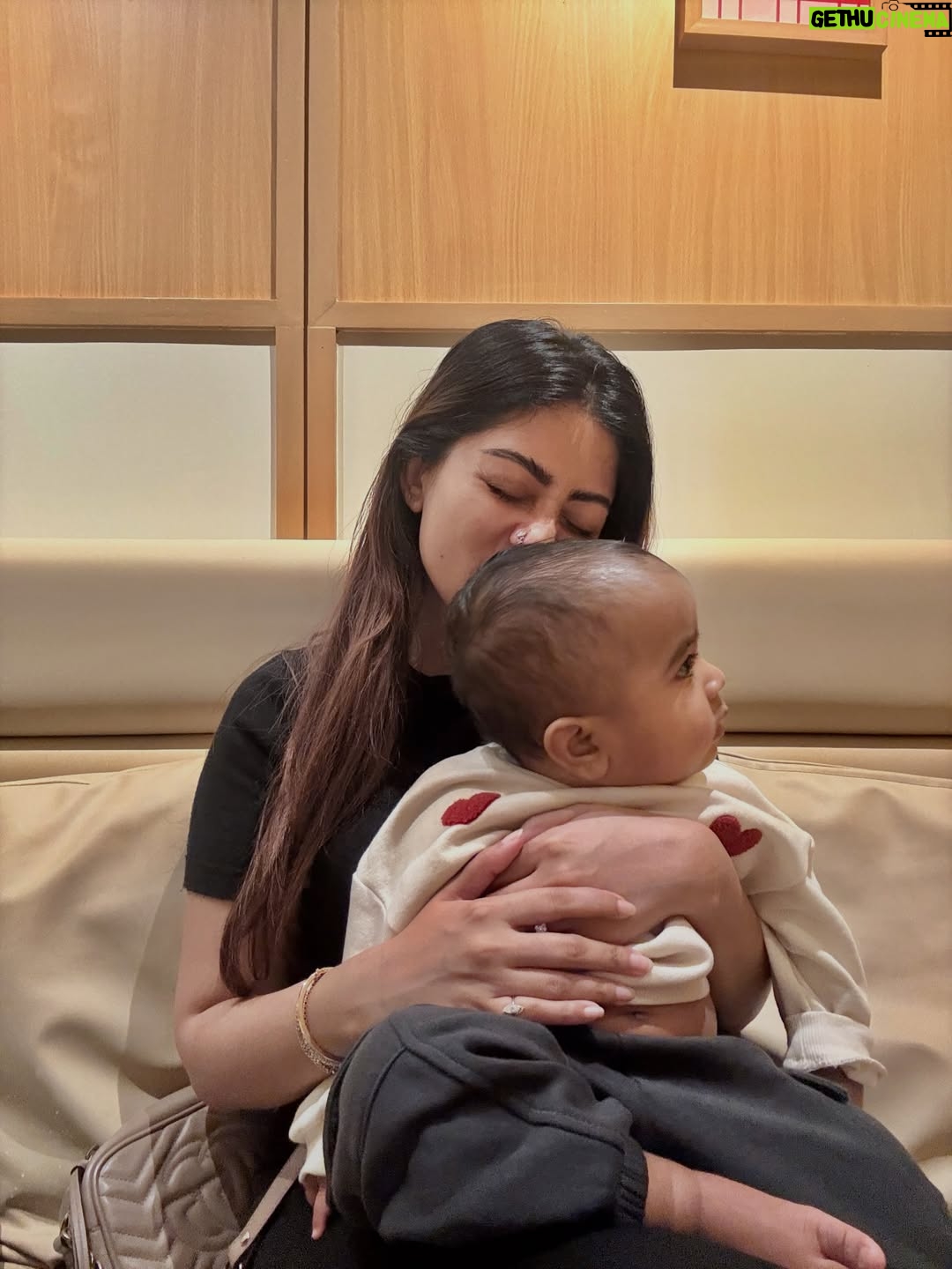 Anu Emmanuel - 224.1K Likes - A lil visitor came over yesterday ♥️ Baby smell > everything