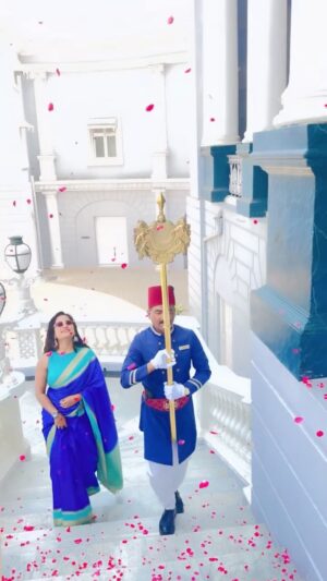 Anusha Rai Instagram - Princess 💍
.
.
#anusharai #trending #saree #princess #palace