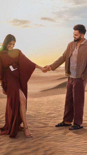 Anushka Sharma Instagram - Sun, sand… and a little surprise!

Join us as we explore Dubai’s quiet deserts, beaches and wander through colourful streets (dance moves included!). From chole bhature to skyline views, every moment in Dubai is full of surprises; big or small, but always unforgettable. Ready to see what the city has in store for you?

#Ad #VisitDubai
