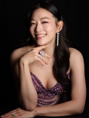 Arden Cho Instagram - What a night!! Thank you so much @hollywoodcreativealliance for The Best Voiceover Award for Rumi 💜 KPDH also won Best Animation and Best Song! 3 for 3! So much love all night and felt like a Queen in this special custom gown @waltercollection created for me (inspired by Rumi) SO many people mentioned the beading was like Rumi’s patterns… thank you Walter, you’re the best! So good to see Dylan and thank you @lisa_hiser for capturing that cute moment haha 🤣 no tea 🍵 just catching up!! Congrats to both of us! What a journey it’s been for us all. Swipe to the end for a bunch more snaps and of course a puppy. Don’t miss the puppy!!!