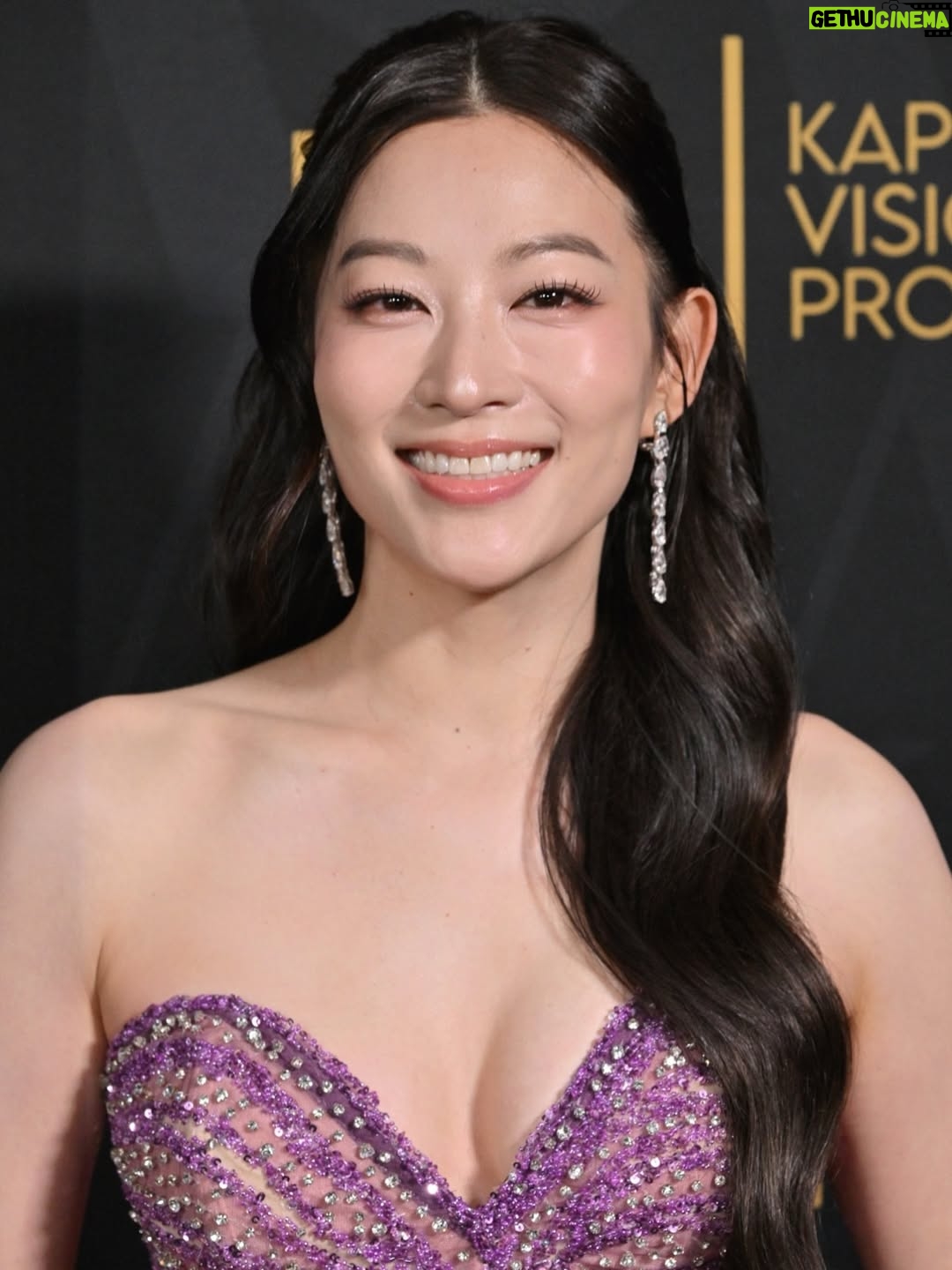 Arden Cho - 182.7K Likes - What a night!! Thank you so much @hollywoodcreativealliance for The Best Voiceover Award for Rumi 💜 KPDH also won Best Animation and Best Song! 3 for 3! So much love all night and felt like a Queen in this special custom gown @waltercollection created for me (inspired by Rumi) SO many people mentioned the beading was like Rumi’s patterns… thank you Walter, you’re the best! So good to see Dylan and thank you @lisa_hiser for capturing that cute moment haha 🤣 no tea 🍵 just catching up!! Congrats to both of us! What a journey it’s been for us all. Swipe to the end for a bunch more snaps and of course a puppy. Don’t miss the puppy!!!