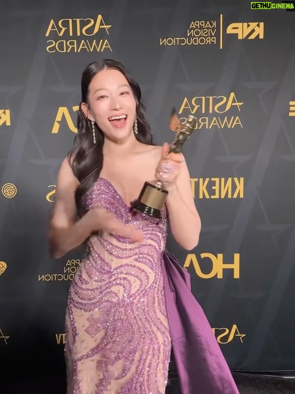 Arden Cho - 182.7K Likes - What a night!! Thank you so much @hollywoodcreativealliance for The Best Voiceover Award for Rumi 💜 KPDH also won Best Animation and Best Song! 3 for 3! So much love all night and felt like a Queen in this special custom gown @waltercollection created for me (inspired by Rumi) SO many people mentioned the beading was like Rumi’s patterns… thank you Walter, you’re the best! So good to see Dylan and thank you @lisa_hiser for capturing that cute moment haha 🤣 no tea 🍵 just catching up!! Congrats to both of us! What a journey it’s been for us all. Swipe to the end for a bunch more snaps and of course a puppy. Don’t miss the puppy!!!