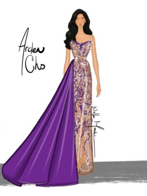 Arden Cho Instagram - What a night!! Thank you so much @hollywoodcreativealliance for The Best Voiceover Award for Rumi 💜 KPDH also won Best Animation and Best Song! 3 for 3! So much love all night and felt like a Queen in this special custom gown @waltercollection created for me (inspired by Rumi) SO many people mentioned the beading was like Rumi’s patterns… thank you Walter, you’re the best! So good to see Dylan and thank you @lisa_hiser for capturing that cute moment haha 🤣 no tea 🍵 just catching up!! Congrats to both of us! What a journey it’s been for us all. Swipe to the end for a bunch more snaps and of course a puppy. Don’t miss the puppy!!!