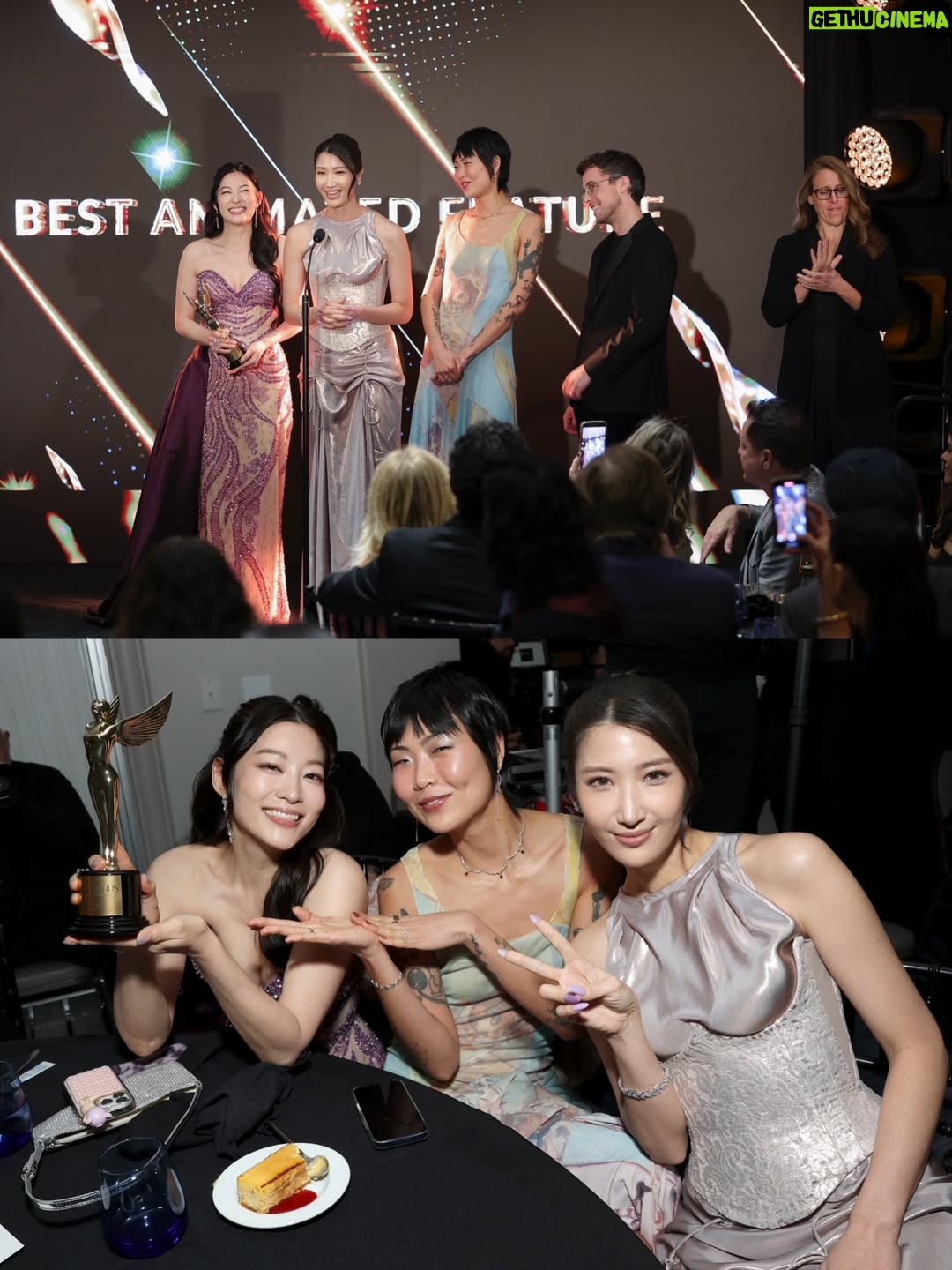 Arden Cho - 182.7K Likes - What a night!! Thank you so much @hollywoodcreativealliance for The Best Voiceover Award for Rumi 💜 KPDH also won Best Animation and Best Song! 3 for 3! So much love all night and felt like a Queen in this special custom gown @waltercollection created for me (inspired by Rumi) SO many people mentioned the beading was like Rumi’s patterns… thank you Walter, you’re the best! So good to see Dylan and thank you @lisa_hiser for capturing that cute moment haha 🤣 no tea 🍵 just catching up!! Congrats to both of us! What a journey it’s been for us all. Swipe to the end for a bunch more snaps and of course a puppy. Don’t miss the puppy!!!