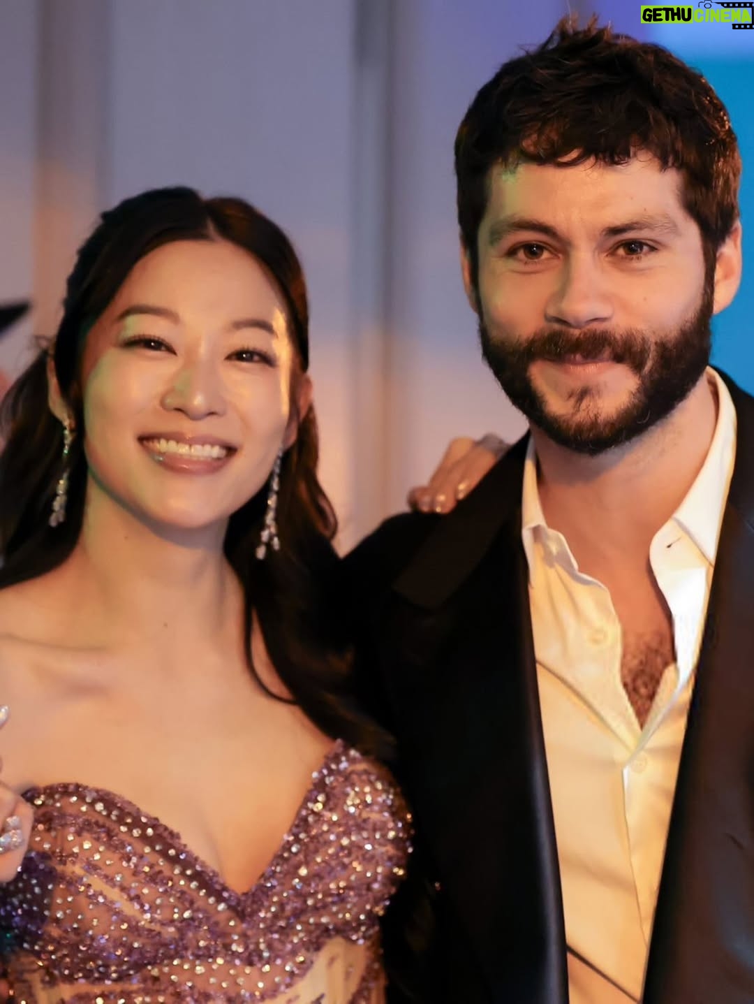 Arden Cho - 182.7K Likes - What a night!! Thank you so much @hollywoodcreativealliance for The Best Voiceover Award for Rumi 💜 KPDH also won Best Animation and Best Song! 3 for 3! So much love all night and felt like a Queen in this special custom gown @waltercollection created for me (inspired by Rumi) SO many people mentioned the beading was like Rumi’s patterns… thank you Walter, you’re the best! So good to see Dylan and thank you @lisa_hiser for capturing that cute moment haha 🤣 no tea 🍵 just catching up!! Congrats to both of us! What a journey it’s been for us all. Swipe to the end for a bunch more snaps and of course a puppy. Don’t miss the puppy!!!