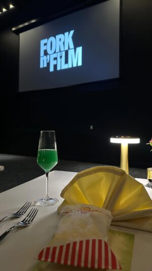 Asya Branch Instagram - Highly highly recommend a @forknfilm experience! 🎄🍽️🍹

It’s a dining experience unlike any other while enjoying a classic film. Every drink and plate was super tasty and the timing was spot on! Check it out!