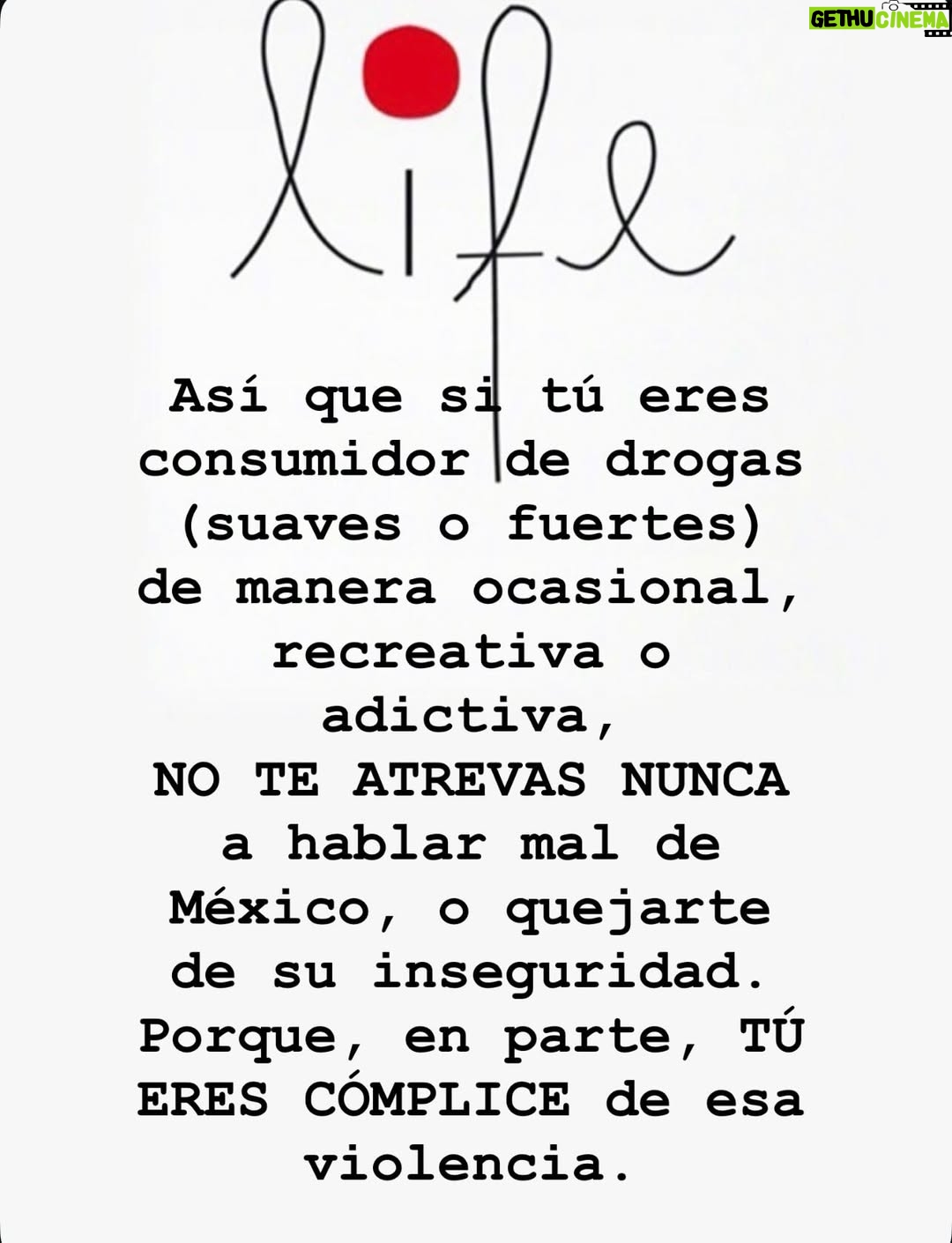 Atala Sarmiento - 7.1K Likes - Si te drogas eres parte de la cadena de violencia…aunque te incomode leerlo 🤷🏼‍♀️