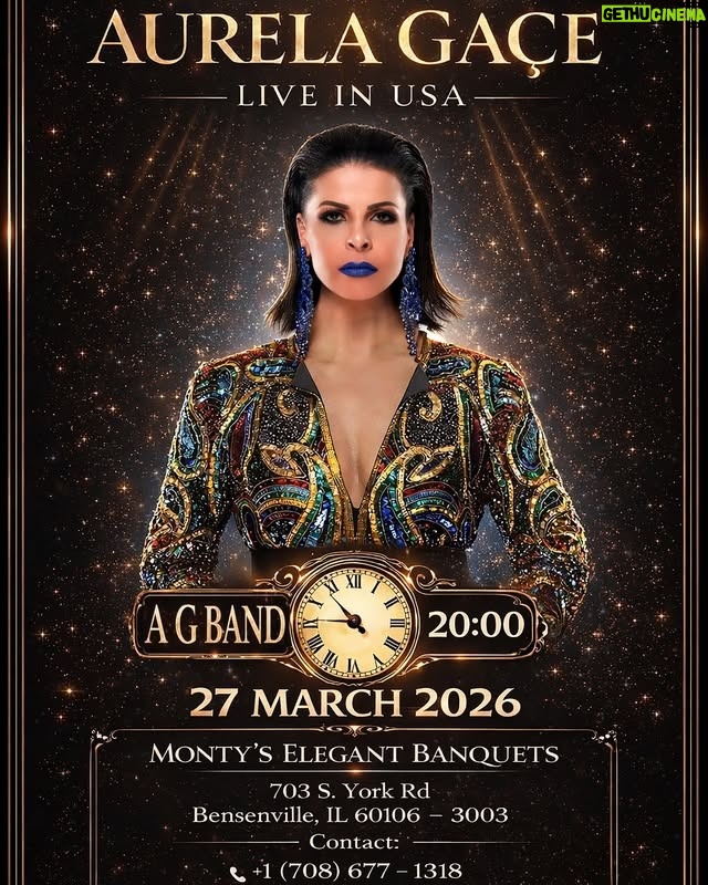 Aurela Gaçe - 176 Likes - CHICAGO, ARE YOU READY? 🇦🇱🔥Aurela Gaçe is coming to perform LIVE in Chicago!📅 Friday, March 27, 2026🕗 8:00 PM CDT (Doors open at 7:00 PM)📍 Monty's Elegant Banquets, 703 S. York Rd, Bensenville, IL 60106🎶 With AG Band🎟️ Tickets & Info:📞  1 (708) 677-1318📞  1 (347) 260-0221Presented by DMB EventsSpread the word! 🙌@aaci_komunitetishqiptar @hajdeshqipechi @diasporaulqinit @aawagc @vjosacafe#AurelaGace #LiveInChicago #AlbanianMusic #DMBEvents #Chicago #Bensenville #ShqiptaretNeChicago #AlbanianCommunity #AlbanianAmerican #Kosovo #Albania #Koncert