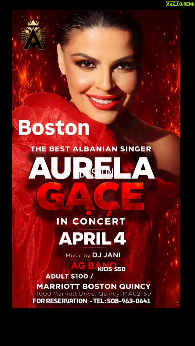 Aurela Gaçe - 174 Likes - BOSTON ❤️ 
Shihemi datë 4 PRILL -E SHTUNË

 
boston #albaniancomunity #aurelagace #concerts  #shqptaretneperbote🇦🇱🌍