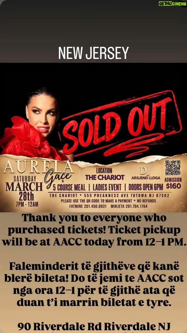 Aurela Gaçe - 193 Likes - Shqiptarët e New Jersey, faleminderit ❤️

Mezi ores t'ju shoh datë 28 Mars 

#aurelagace & #agband 
#usa🇺🇸 #shqiptaretneperbote  #🇦🇱🇽🇰