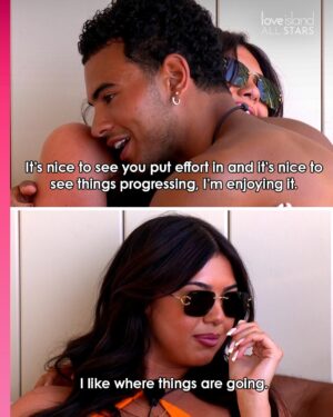 Belle Hassan Instagram - Recents from the villa 🏝️👀 

Love watching Belle step into her soft girl era..
let’s hope her & H are safe tonight 🤍

See you at 9pm! @loveisland