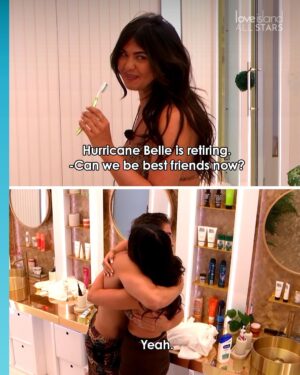 Belle Hassan Instagram - Recents from the villa 🏝️👀 

Love watching Belle step into her soft girl era..
let’s hope her & H are safe tonight 🤍

See you at 9pm! @loveisland