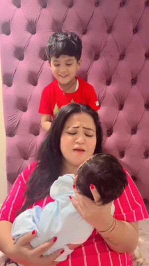 Bharti Singh Instagram - main bahut khush hoon 😂 @laksh_singhlimbachiya @yashveersinghlimbachiya ❤️🤗😍🧿