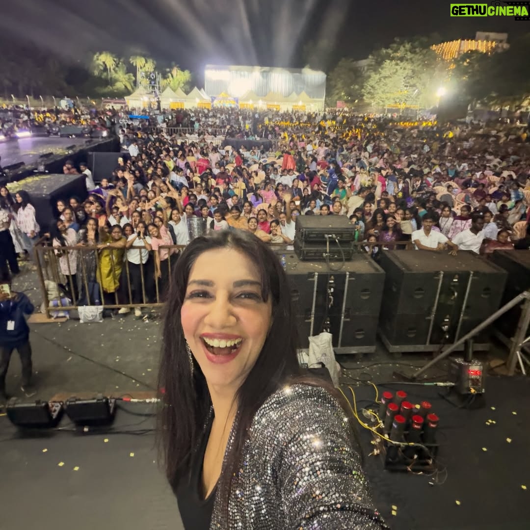 Bhavana - 13.9K Likes - 25,000 students, rock concert vibes and an incredible evening 🔥🔥
Ufffff! 

A 24 hour break from the T20 World Cup madness to party with the students of @vceterode and @vetiascoed 🔥❤️

You guys were LIT!!! Thank you for allll the love ! 

This is why having the best of both worlds ( even if you almost lose your mind working) is FUN! 

Let’s meet soon❤️ back to my cricket notes now :) 
.
.
Where would you rather be?
