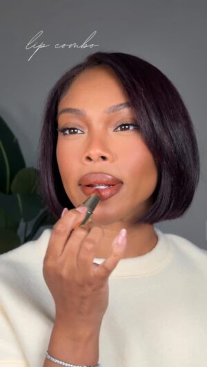 Brianna Giscombe Instagram - Don’t sleep on drugstore lipsticks 🙂‍↕️🙂‍↕️ 
@lorealparis Colour Riche lipstick in 850 Brazil nut 
@anastasiabeverlyhills lip liner in cool brown