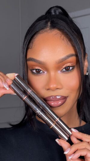 Brianna Giscombe Instagram - Glam Look 💕
@hudabeauty easy blur primer 
@narsissist eye brighter color corrector in magic hour 
@hauslabs triclone foundation in 340 
@charlottetilbury magic setting spray 
@charlottetilbury magic powder #2 
@charlottetilbury concealer #12 
@trestique foundation stick in copacabana chestnut 
@urbandecaycosmetics naked quickie concealer in 60NN
@dundasworld bronzer in #4 
@maccosmetics Melba blush 
@maccosmetics black track eyeliner 
@morphebrushes brushes 
@narsissist blush in orgasm edge 
@danessa_myricks color fix stick in  #2 & #3
@maccosmetics feline eye pencil 
@lillylashes in Miami lite 
@maccosmetics root for me lip liner 
@anastasiabeverlyhills lip velvet in peachy nude 
@maccosmetics clear lip glass