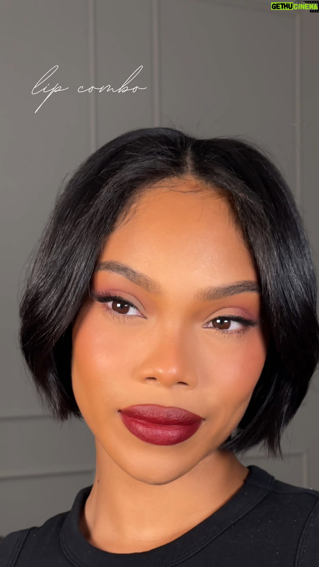 Brianna Giscombe - 2.9K Likes - A bold lip for the fall. I think so 🙂‍↕️ 
@anastasiabeverlyhills lip velvet in cool brown 
@armanibeauty lip power long lasting lip in #404