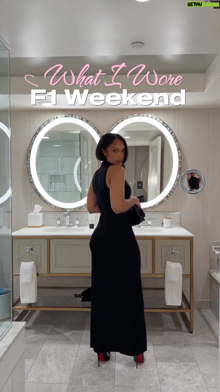 Brianna Giscombe - 1.6K Likes - What I wore for F1 weekend. 
💕outfits in order 💕
1. @meshki Stephanie cut out maxi dress size s

2. @skims black body suit size M
@mango leather trousers size 4
@urbanoutfitters racer jacket 
@hammittla Meredith small leather handbag 

3. @bananarepublic men’s donegal roll neck sweater size M
@mango khaki trousers size 4
@sageswm nute yellow heels size 91/2

4 @sheinofficial burgundy faux leather top 
@zara boyfriend Jean size 6
@hm burgundy point toe heel size 9