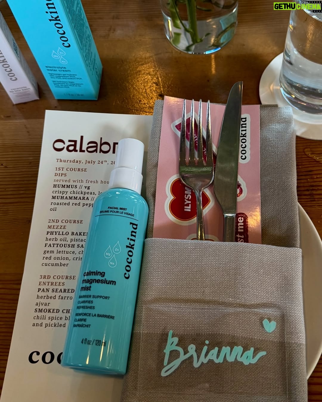 Brianna Giscombe - 728 Likes - Thank you @cocokind for such a wonderful dinner to celebrate the launch of your Calming Magnesium Mist and to meet the team 💕 💕