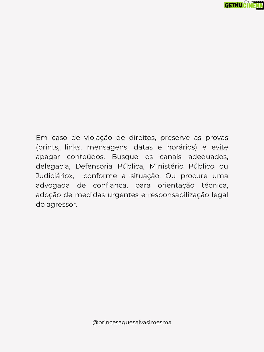Claudia Ohana - 109.3K Likes - Mês de março mês da mulher. 
Quis começar este mês com este post diante de tanta violência contra nós mulheres
#repost @princesaquesalvasimesma 
salve post para consultar quando precisar.
Envie para uma amiga.
Informação também a forma de proteção
#SPSSM