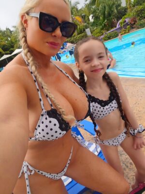 Coco Austin Instagram - Its been a ritual for Chanel and I to match sometime during our vacations or trips. We've been doing it ever since she was 6 months old and we plan on not stopping anytime soon! 

Thank you to @sugardollllz for being apart of our matching journey ❤️ I love modeling your suits 👙