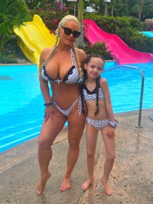 Coco Austin Instagram - Its been a ritual for Chanel and I to match sometime during our vacations or trips. We've been doing it ever since she was 6 months old and we plan on not stopping anytime soon! 

Thank you to @sugardollllz for being apart of our matching journey ❤️ I love modeling your suits 👙