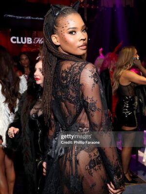 Courtney Randolph Instagram - Luxury looks better after dark 🥂✨
Thank you @blkpr for the invitation to the annual Honey Birdette x @playboy Halloween soirée — sophistication with a touch of seduction.
Wearing the Addison 3-piece set and Love Lace Robe by @honeybirdette 🐆