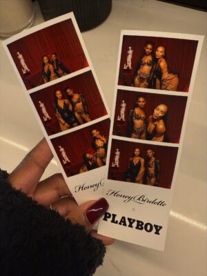 Courtney Randolph Instagram - Luxury looks better after dark 🥂✨
Thank you @blkpr for the invitation to the annual Honey Birdette x @playboy Halloween soirée — sophistication with a touch of seduction.
Wearing the Addison 3-piece set and Love Lace Robe by @honeybirdette 🐆