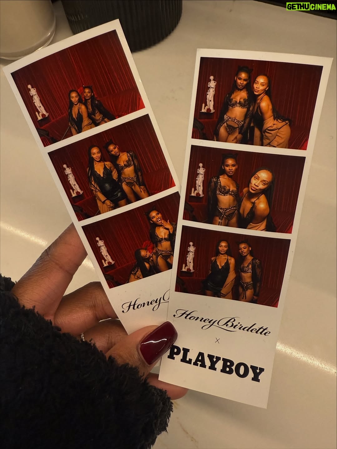 Courtney Randolph - 1.2K Likes - Luxury looks better after dark 🥂✨

Thank you @blkpr for the invitation to the annual Honey Birdette x @playboy Halloween soirée — sophistication with a touch of seduction.

Wearing the Addison 3-piece set and Love Lace Robe by @honeybirdette 🐆