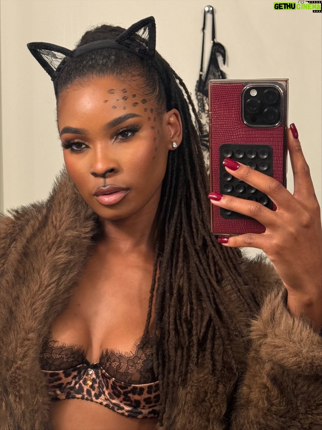Courtney Randolph - 1.2K Likes - Luxury looks better after dark 🥂✨

Thank you @blkpr for the invitation to the annual Honey Birdette x @playboy Halloween soirée — sophistication with a touch of seduction.

Wearing the Addison 3-piece set and Love Lace Robe by @honeybirdette 🐆