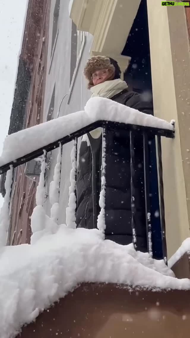 Cynthia Nixon - 83.2K Likes - Today was supposed to be our first day of shooting on The Gilded Age, but @nycmayor said it’s a snow day, so I’ll be staying inside until further notice! Just had to do a bit of shoveling first 🌨️