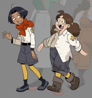 Dana Terrace Instagram - One of their early visdev drawings as kids. You can kind of see the ghost of an old Andi lab design, too. #knightsofguinevere