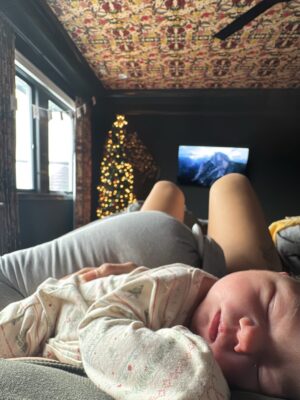Debby Ryan Instagram - We sat under the full moon— the cold supermoon— reminiscing on our life as a family of two, and told the child I was harboring that we were ready to become three. By midday, Felix was born under christmas lights with snow outside our bedroom window, right into her father’s hands. Joshua was an incredible teammate, and somehow didn’t get pulled into the tub and drowned and is taking such good care of his girls on this side of things. I was fortified by an incredible birth team, and the strength and wisdom of some women who have supported me on this journey near and far. 
Her hair is made of silk and her breath smells like vanilla ice cream and every chirp, squeak and whimper is music and everytime I look away and look back, she’s gotten smaller somehow. I know too soon, I’ll look away and look back and she’ll be bigger and bigger still so for now I’d like to spend my days trapped under the immovable 8 pounds of Felix Winter Dun. 
I’ve been a lot of things but her home, a grow light, a portal to bring a new soul into the world— these are my greatest honors. Welcome to earth lil moonbeam. Love you forever 🌙✨