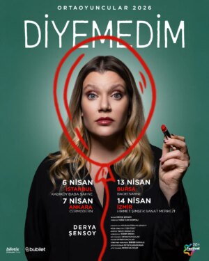 Derya Şensoy Instagram - 📣 Diyemedim Turneleri

6 Nisan Pazartesi İstanbul Baba Sahne
7 Nisan Salı Ankara Cermodern
13 Nisan Pazartesi Bursa Baob Sahne
14 Nisan Salı İzmir Hikmet Şimşek Sanat Merkezi

🎟 Biletler Biletix ve BuBilet'te.

“Diyemedim” Derya Şensoy’un kaleminden çıkan trajikomik bir iç döküş. Hüzünle kahkaha arasında gidip gelen bu oyun, izleyiciyle samimi bir bağ kuruyor. Bu tek kişilik kadın oyunuyla kendine ayna tutan Şensoy, içten anlatımıyla kalabalıkları “yalnız değilmişim” duygusunda birleştiriyor.

@deryasensoy
