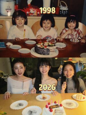 Dewi Chien Instagram - 28年前⋯（姊姊、我、表姊）💛

每次拿上面的照片給人家猜哪個是我，答對率大概2%😂
（我只是小時候算長得有點滑稽吧？！